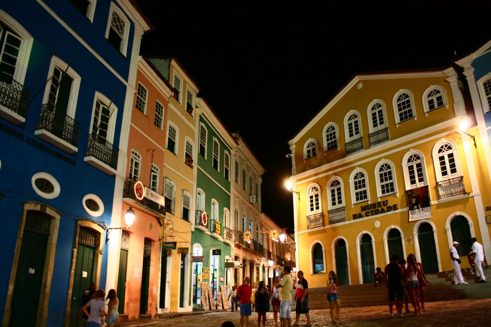 Photo of Pelourinho at night, one of the most visited tourist attractions in Bahia.