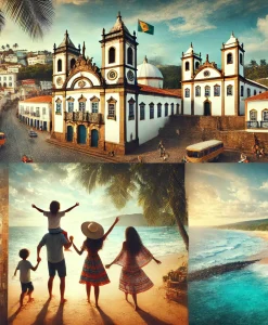 Família apreciando as belezas de Salvador, incluindo o Pelourinho, as praias paradisíacas de Morro de São Paulo e Praia do Forte, em uma viagem inesquecível pela Bahia.