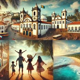 Família apreciando as belezas de Salvador, incluindo o Pelourinho, as praias paradisíacas de Morro de São Paulo e Praia do Forte, em uma viagem inesquecível pela Bahia.